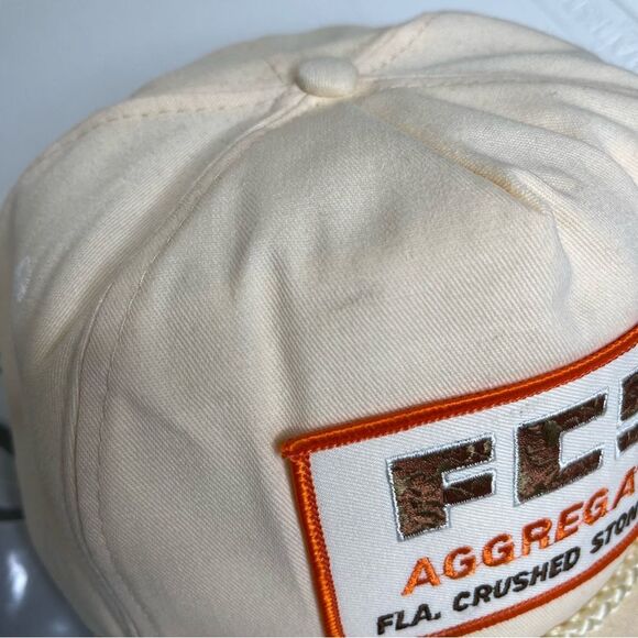 Vintage San Sun FCS Aggregate Fla Crushed Stone Co Patch Cream Trucker Hat OSFA - Picture 8 of 13